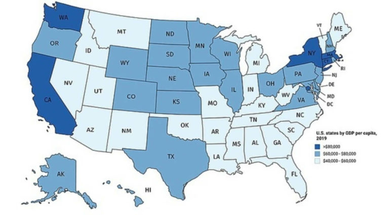 U.S. GDP ranked by states